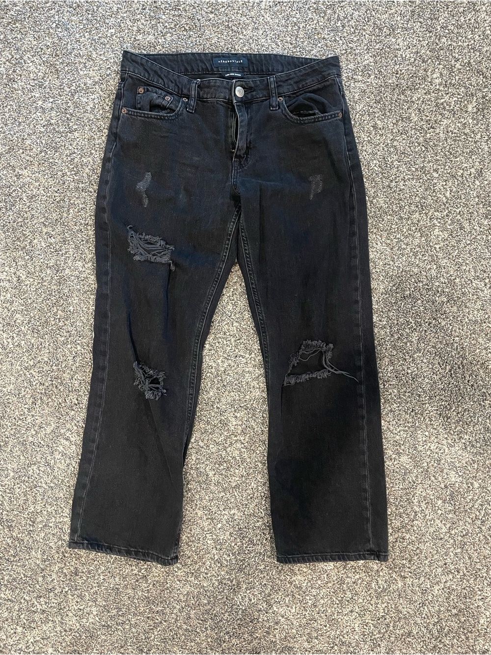Aeropostale Black Distressed Boyfriend Jeans